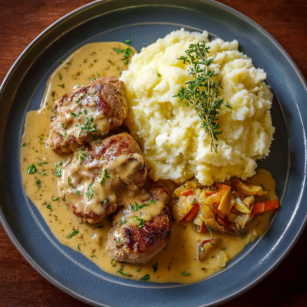 Une recette de poulet et de pommes de terre est servie sur un plateau.
