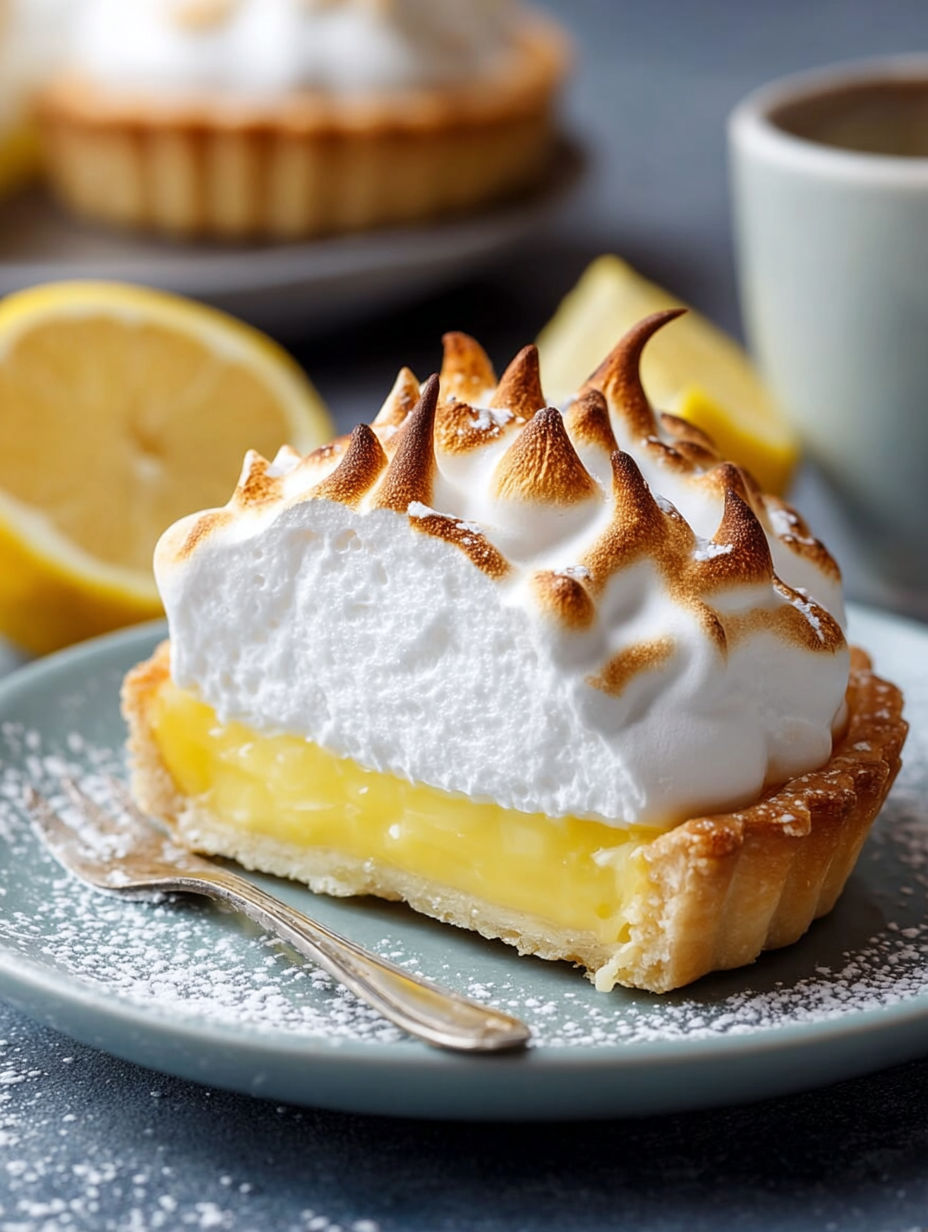 Une tarte aux pommes garnie de crème fouettée et de citron.