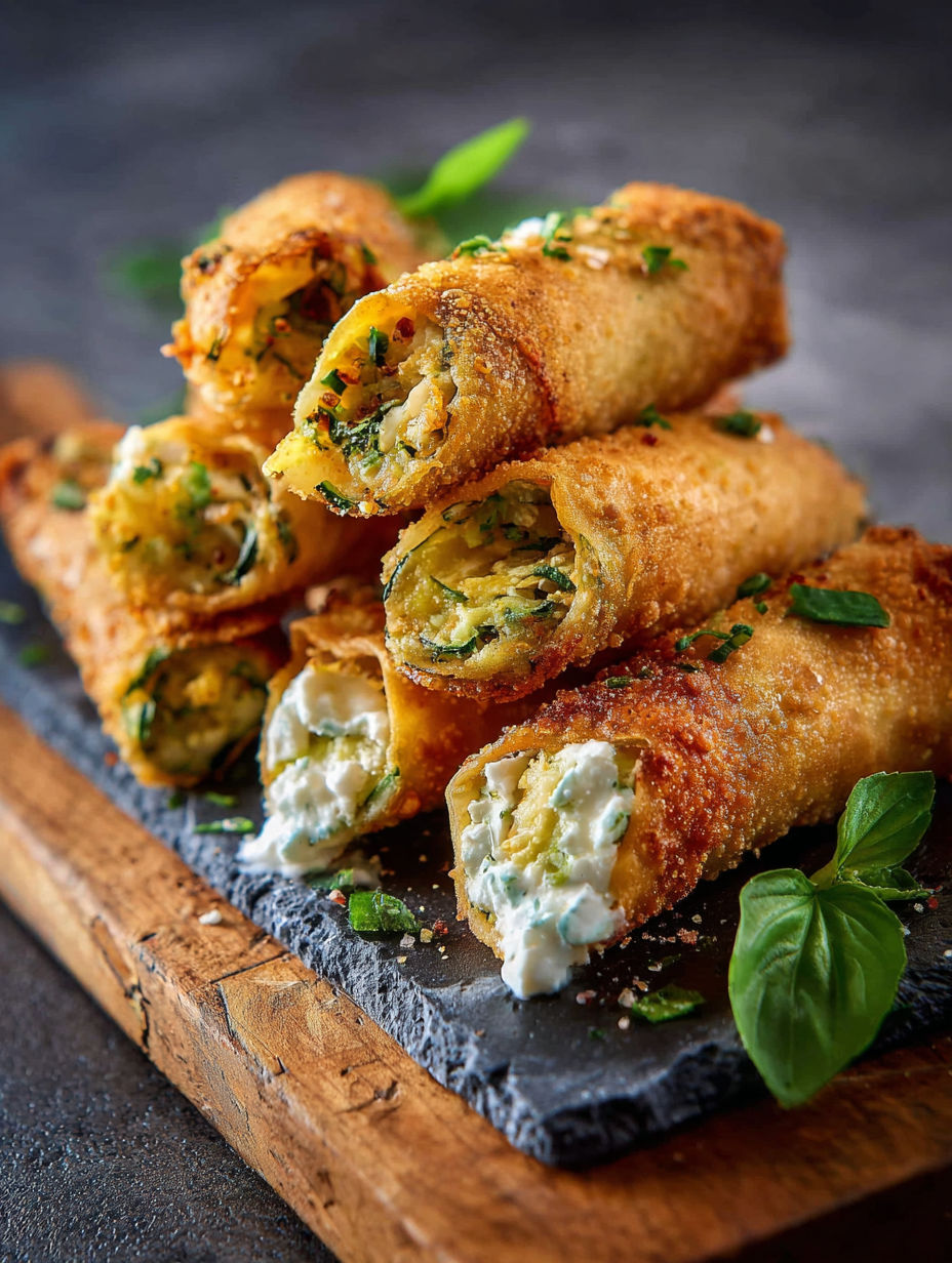 Une bande de crepes de brocoli et fromage sur un plateau de granit.