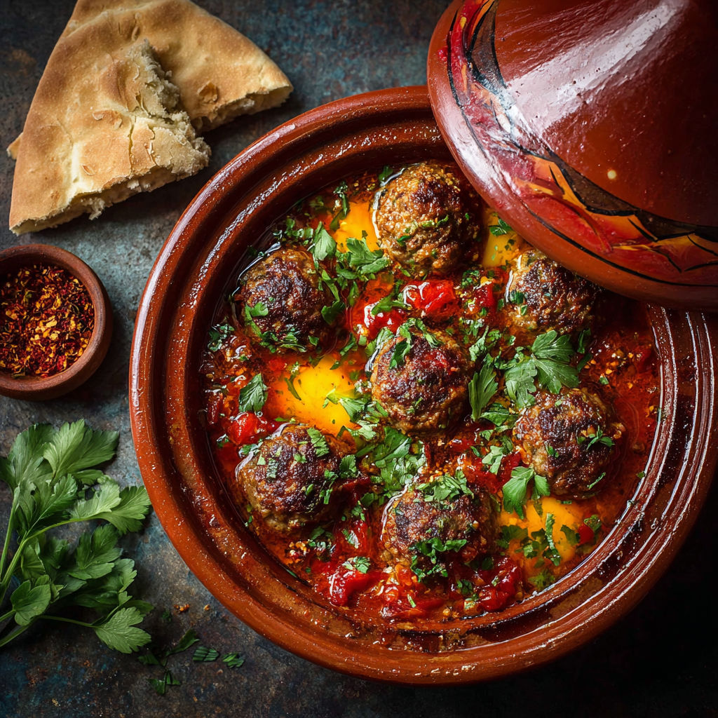 Tajine de viande avec des légumes et des pommes de terre.