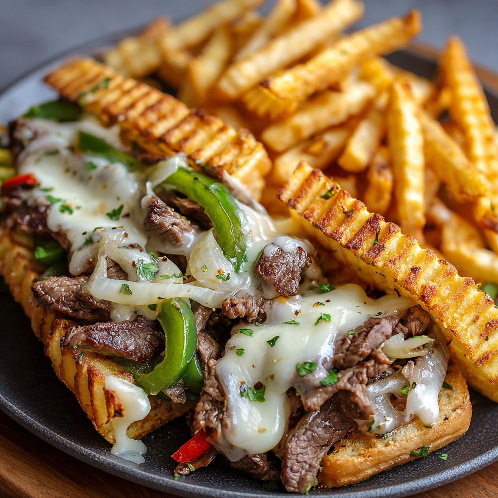 Une sandwich au fromage et aux frites.