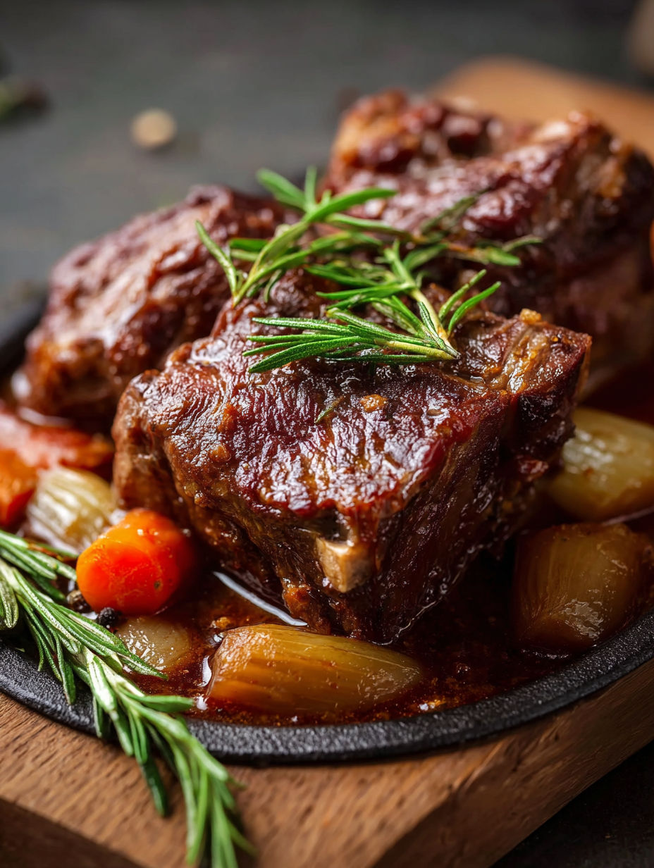 Une viande grillée avec des herbes et des légumes.