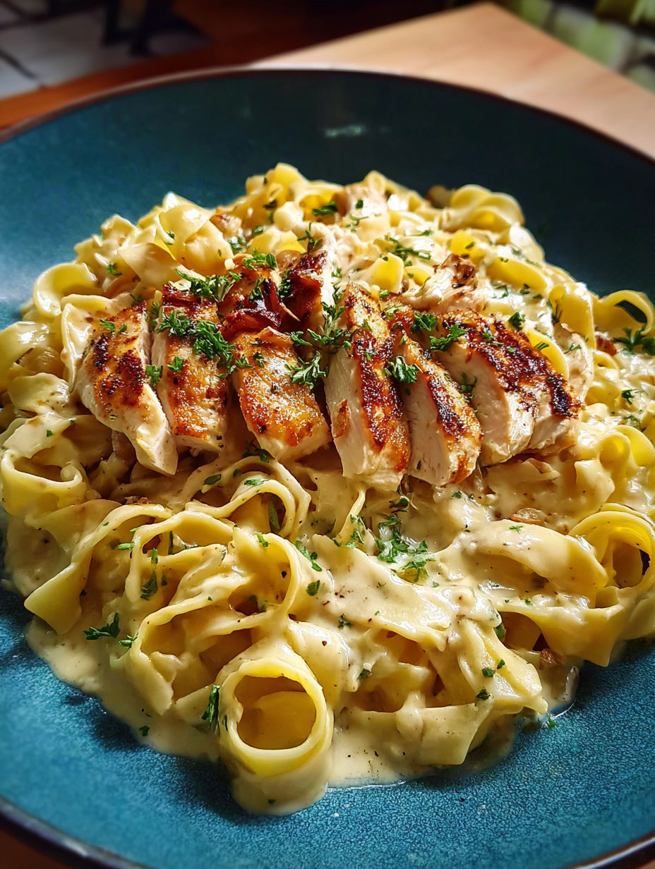 Une recette de macaroni aux chicken et herbes.