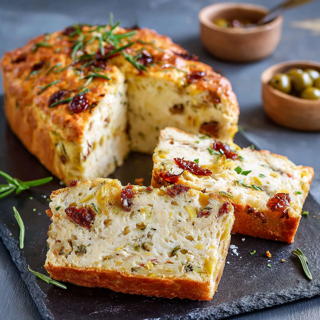 Une portion de galette de casserole est servie sur un plateau.