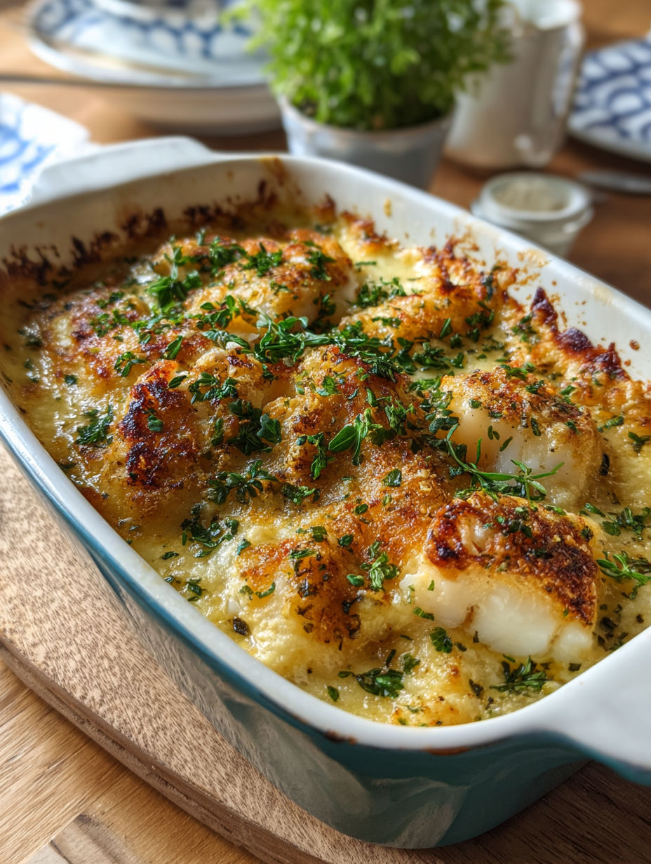 Une recette de casserole avec des légumes et des poissons.