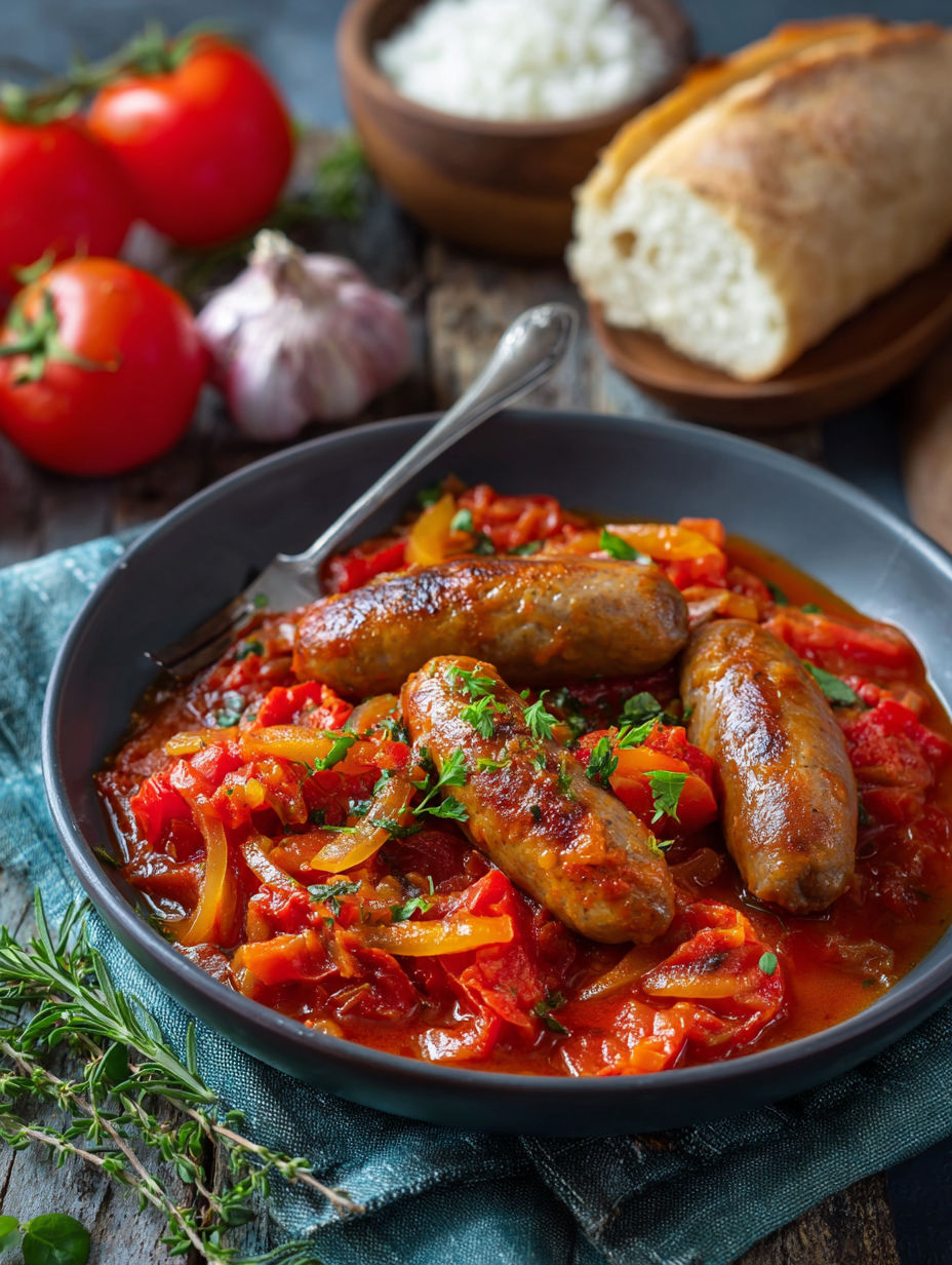 Une recette de sauce tomate et oignon sertie dans un bol.