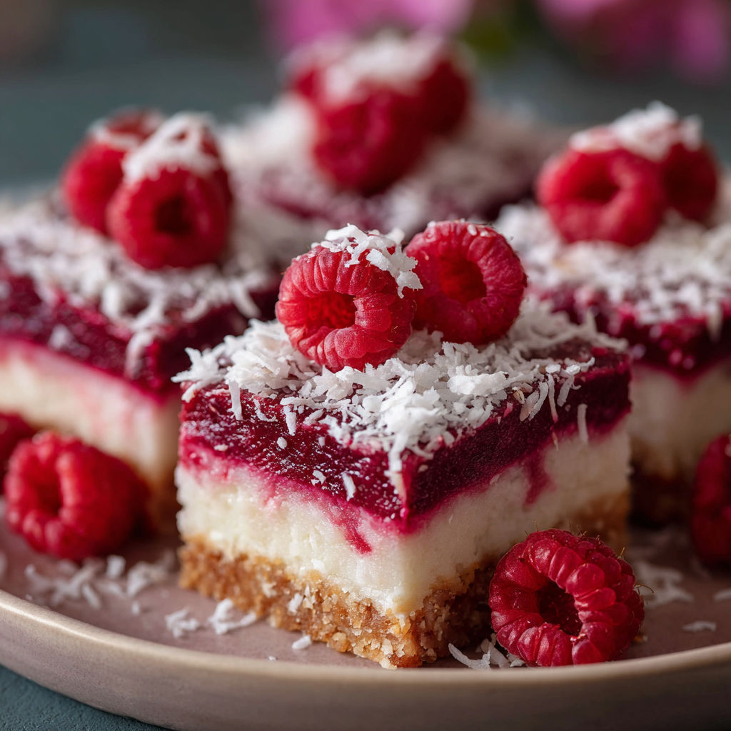 Barres de framboises avec des flocons de riz.