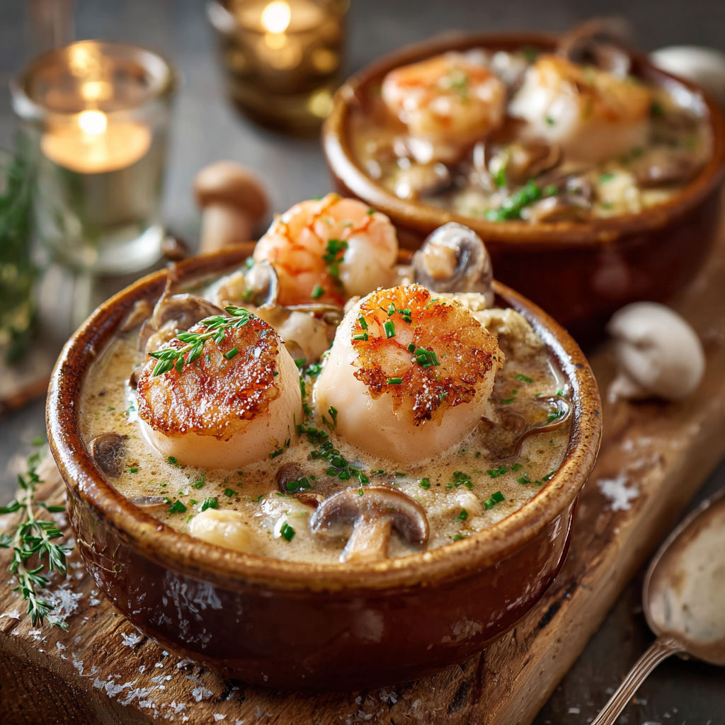 Une recette de bouillabaisse est servie dans des casseroles en terre.