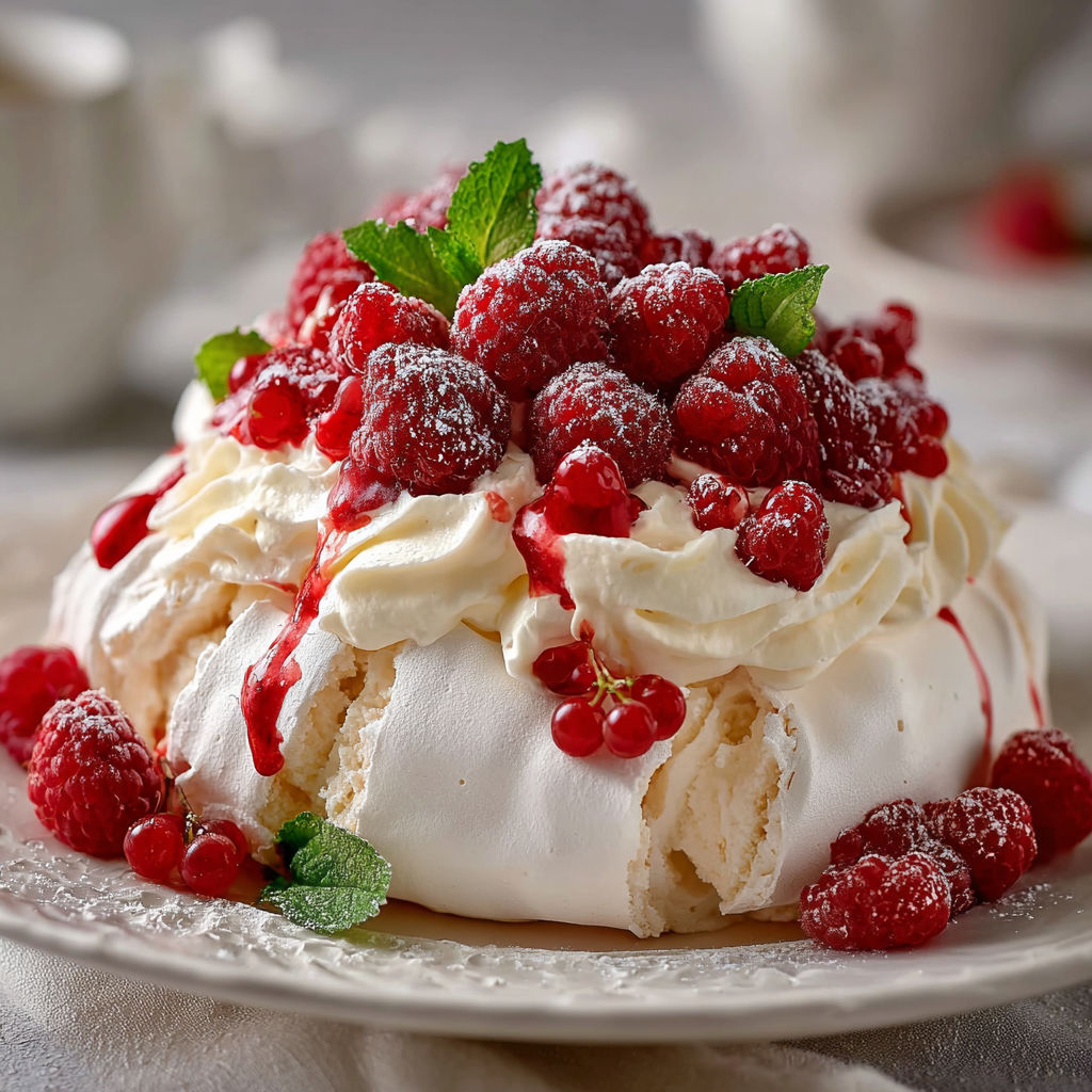 Une tarte aux fraises garnie de fraises et de sucre, sur un plateau de porcelaine.