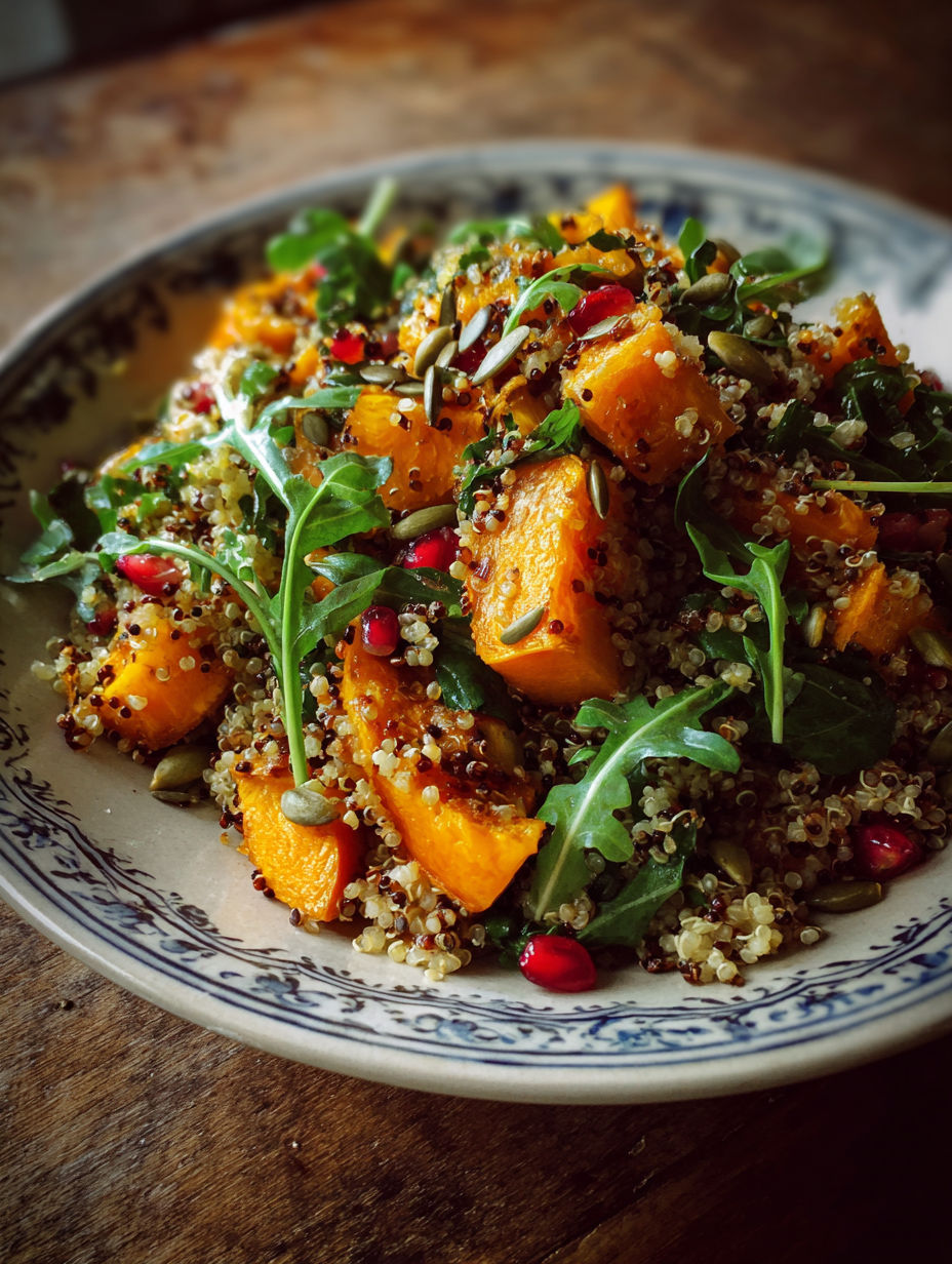 Une salade de légumes et de graines, avec des carottes et des épinards, est servie sur un plateau.