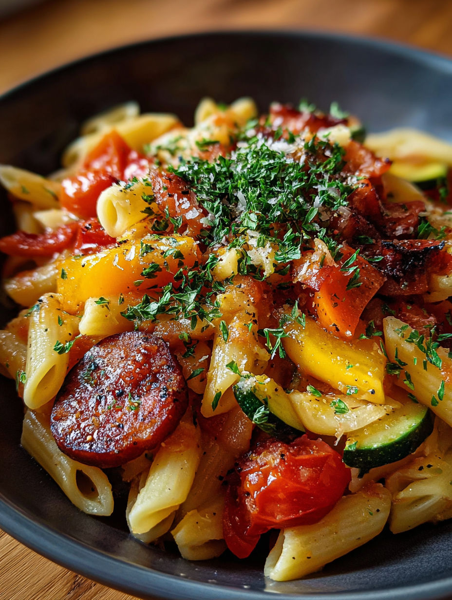 Une recette de spaghetti à la sauce tomate et aux légumes, avec des carottes, des oignons, des aubergines et des tomates.