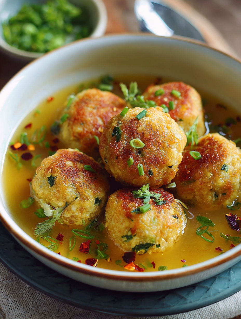 Une recette de boulettes de viande dans une soupe.