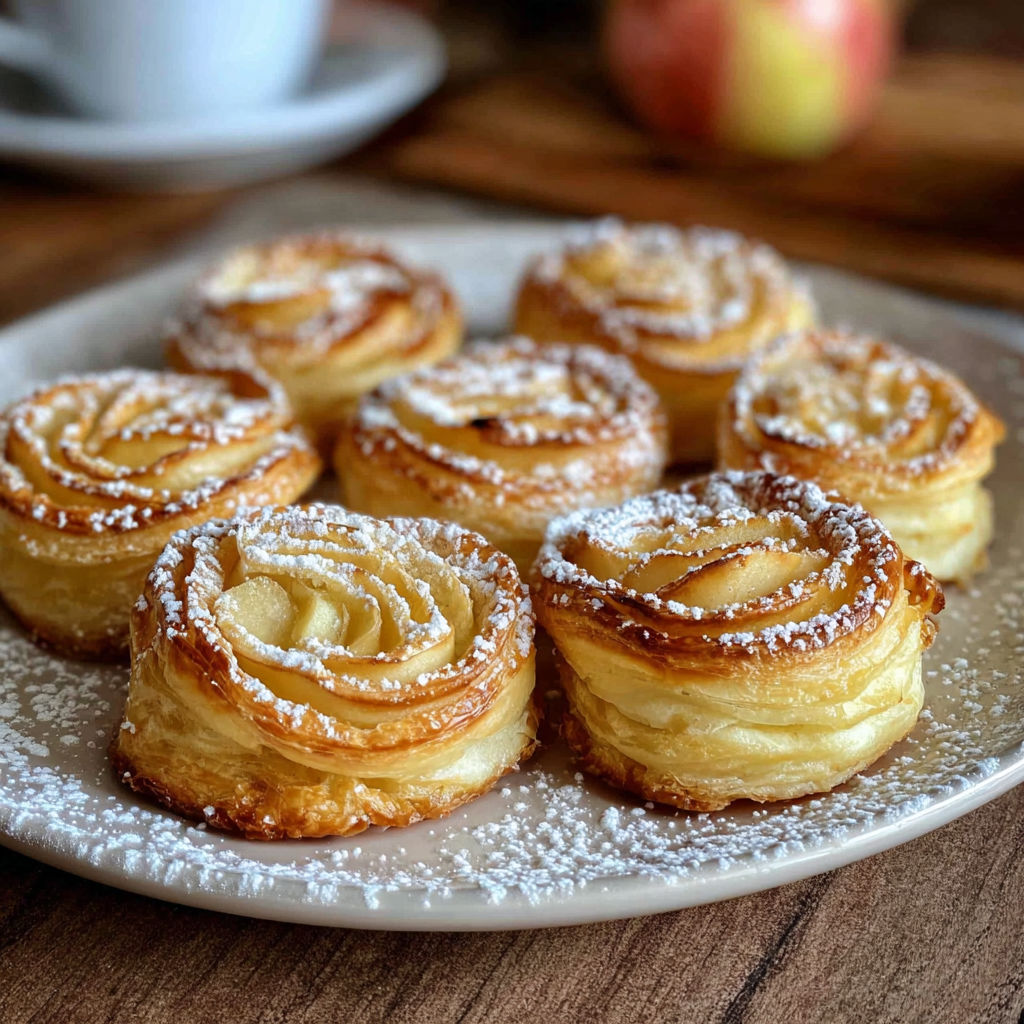 Une tasse de café accompagne des beignets garnis de sucre et de roses.