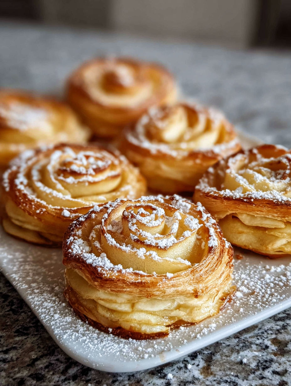 Une délicieuse tarte aux pommes garnie de sucre et de roseaux.