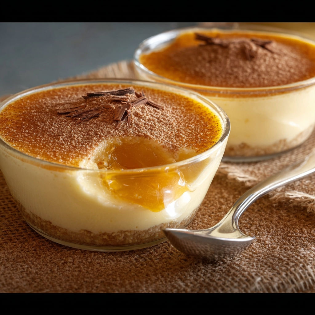 Une tarte aux fruits et au chocolat, servie dans un bol en verre, avec une cuillère en argent pour la prendre.