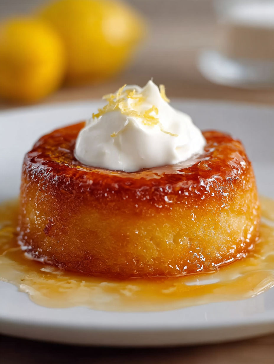 Une tarte aux citrons accompagnée de crème fouettée.
