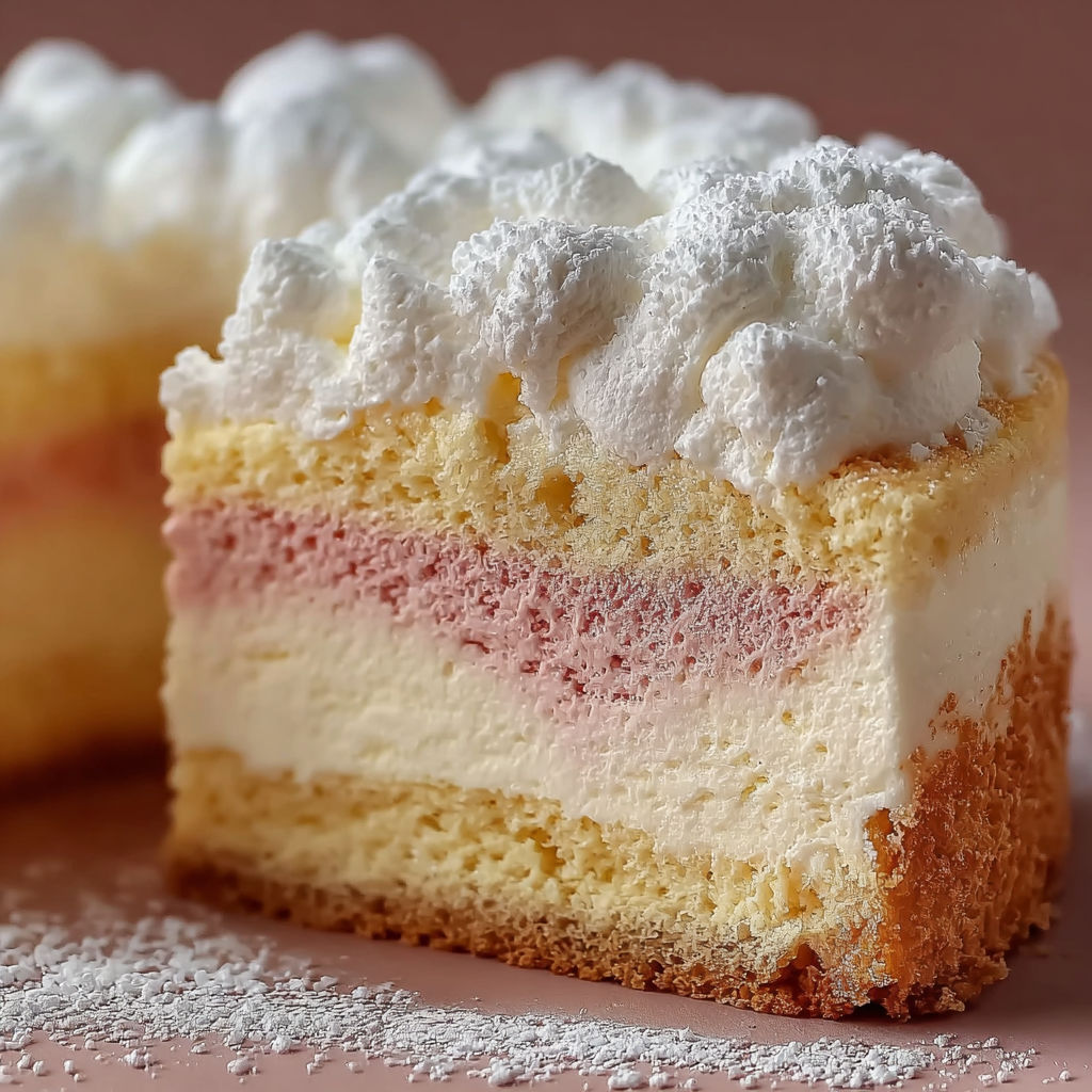 Le Gâteau Nuage Japonais est une expérience culinaire en bouche qui se compose de plusieurs couches de crème et de fruits.