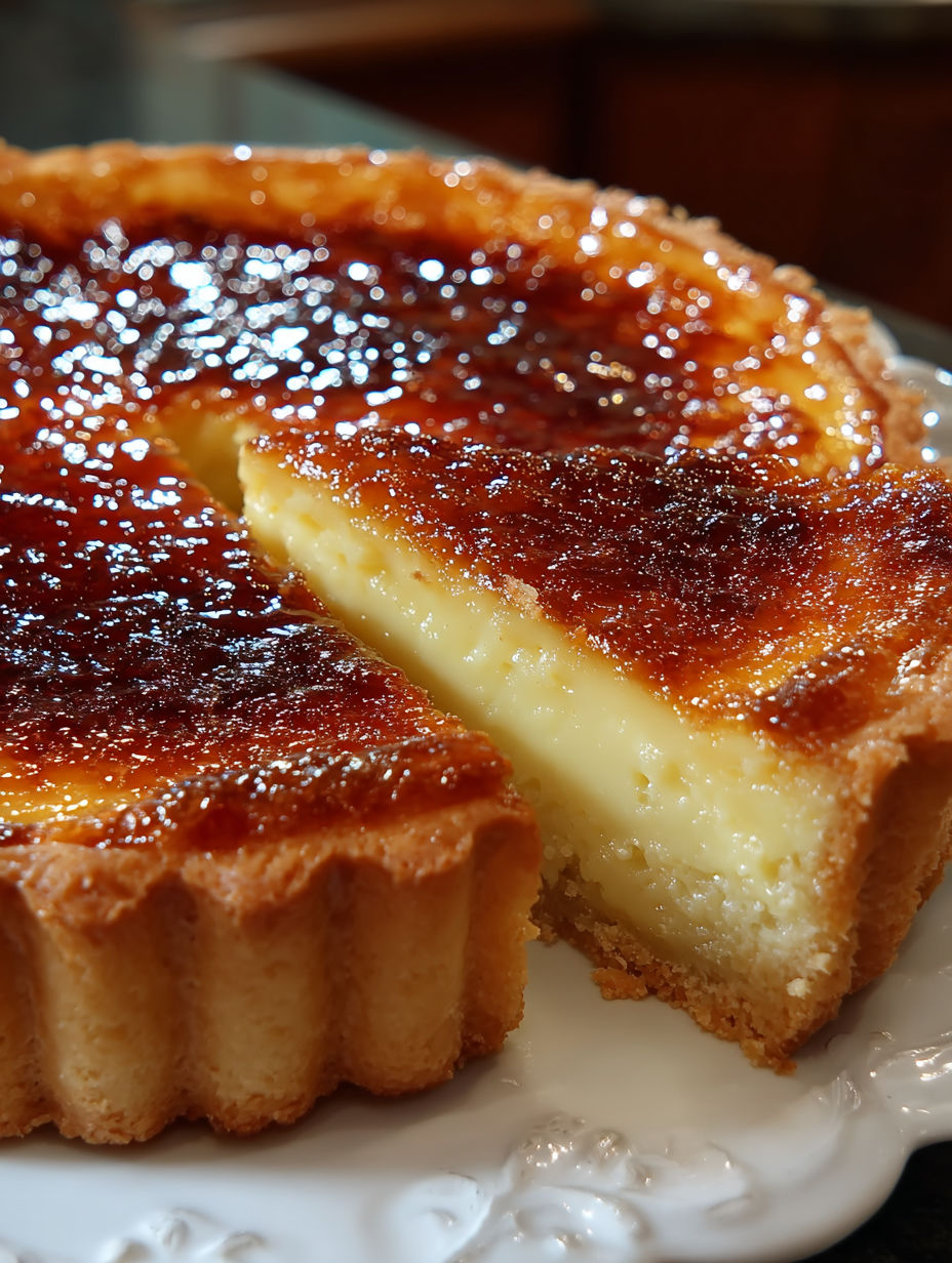 Une tarte aux pommes délicieuse, avec une part de gâteau de pommes et une part de crème pâtissière.