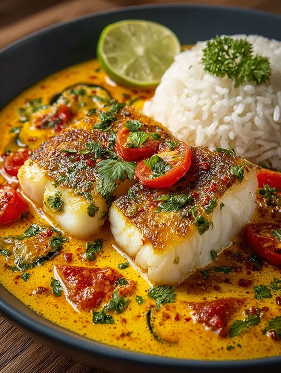 Une recette de poisson en sauce tomate et épices.