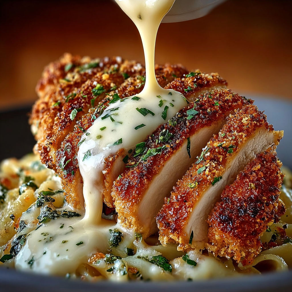 Une poignée de poulet grillé avec une sauce au yaourt et des herbes.