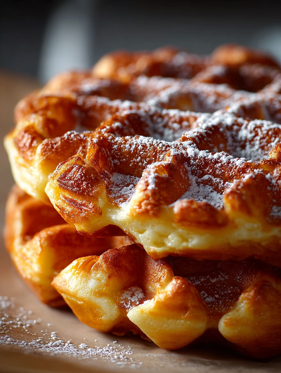 Une image de gaufres brioche, un délicieux dessert qui combine la douceur et la crispation.