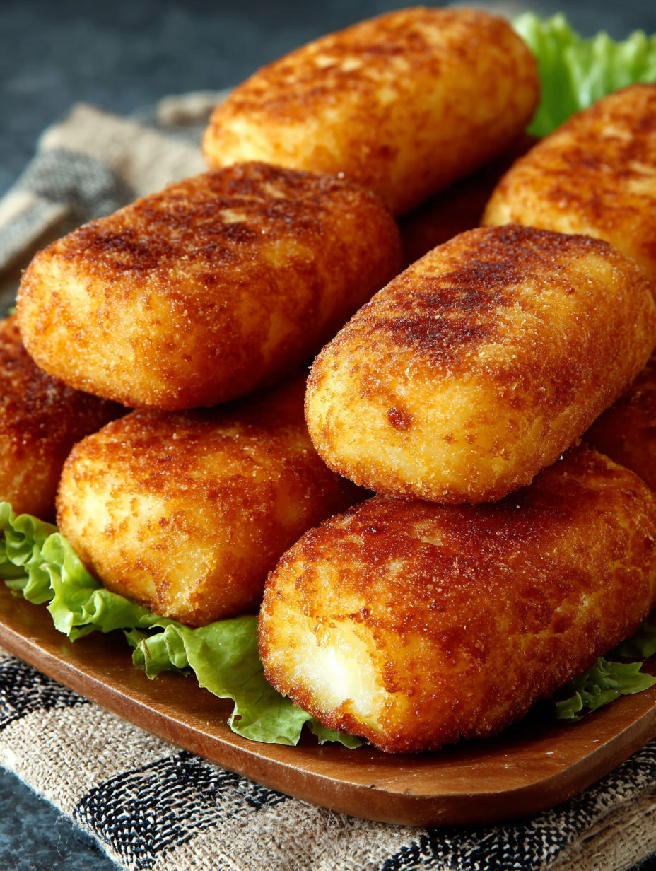 Une plaque contenant des croquettes de pommes de terre à la viande hachée.