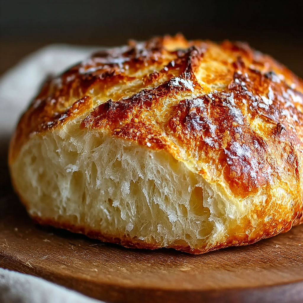 Une pâte de pain chauffée est servie sur une planche de bois.
