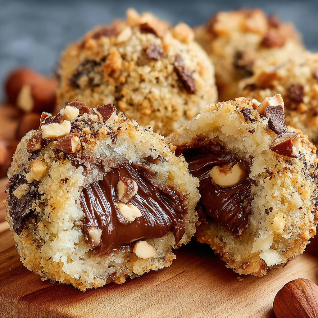 Deserts garnis avec des noix de cajou et du chocolat fondu.