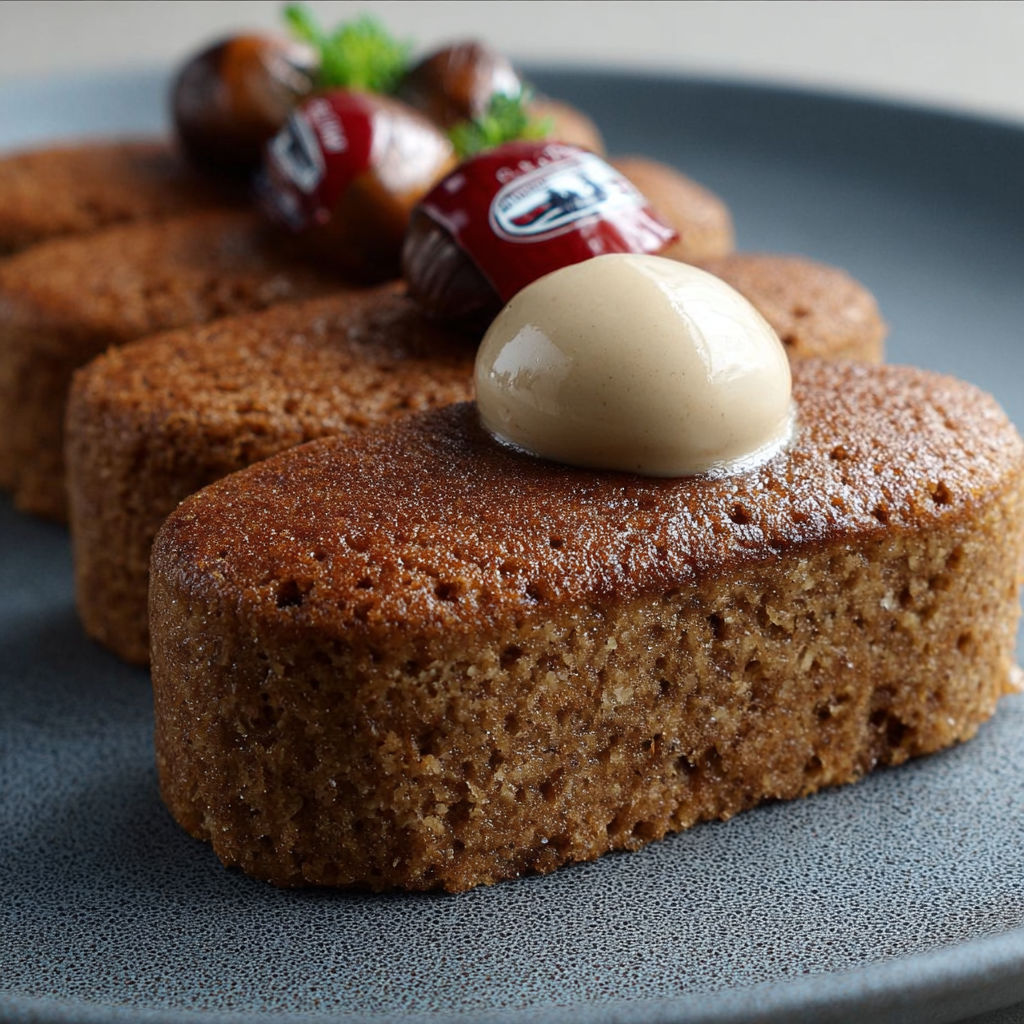 Une tarte aux fruits et au beurre de cacahuète, avec des fruits rouges et des herbes vertes, est servie sur un plateau.