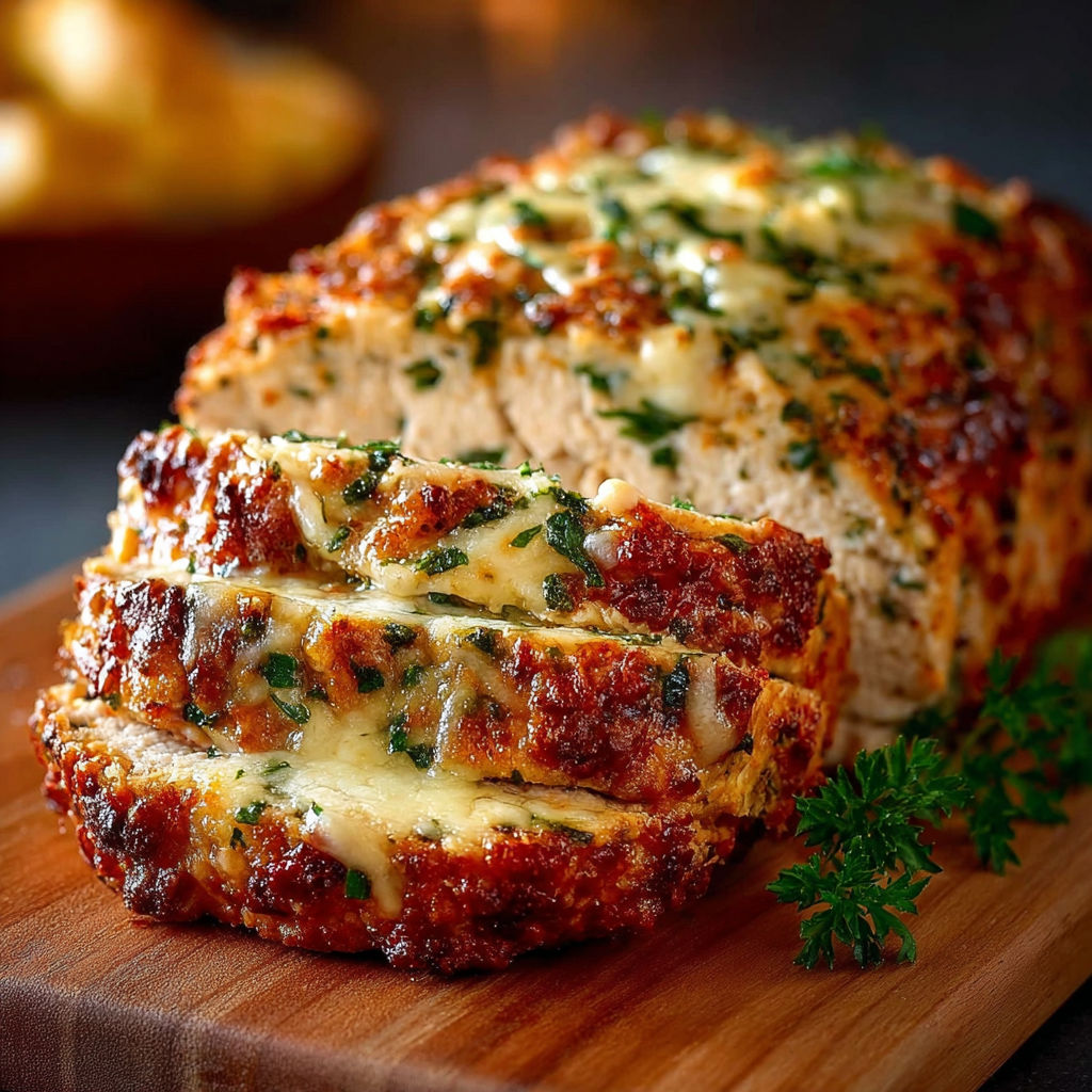 Une tranche de pain grillé avec des herbes et des fromages.