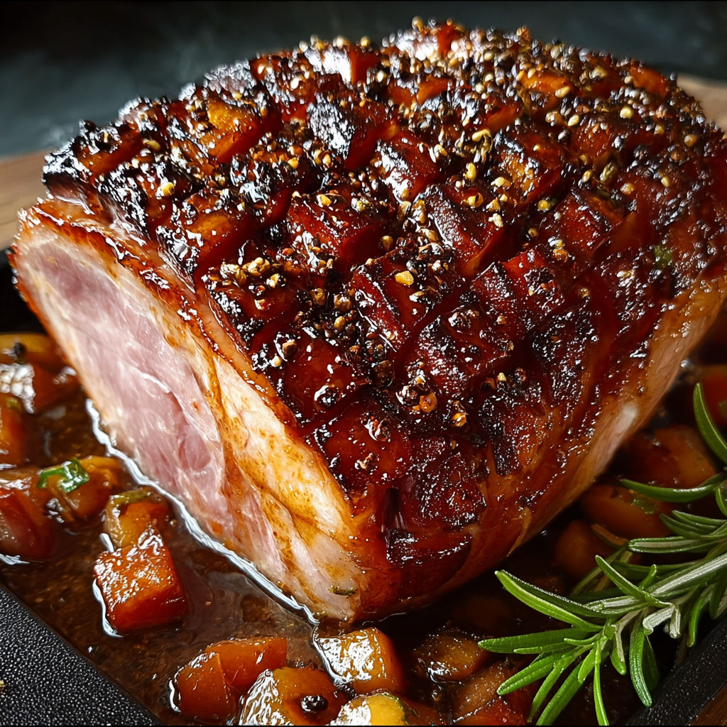 Un grand morceau de viande grillée avec des herbes fraîches sur le dessus.