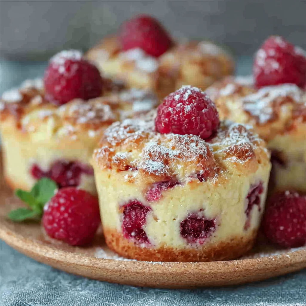 Deserts de raspberry avec des croutons de beurre.
