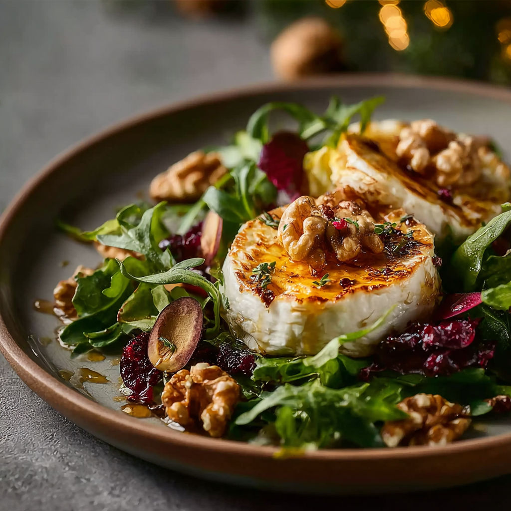 Une salade de quinoa et de noix de cajou avec des légumes verts et des noix de cajou.