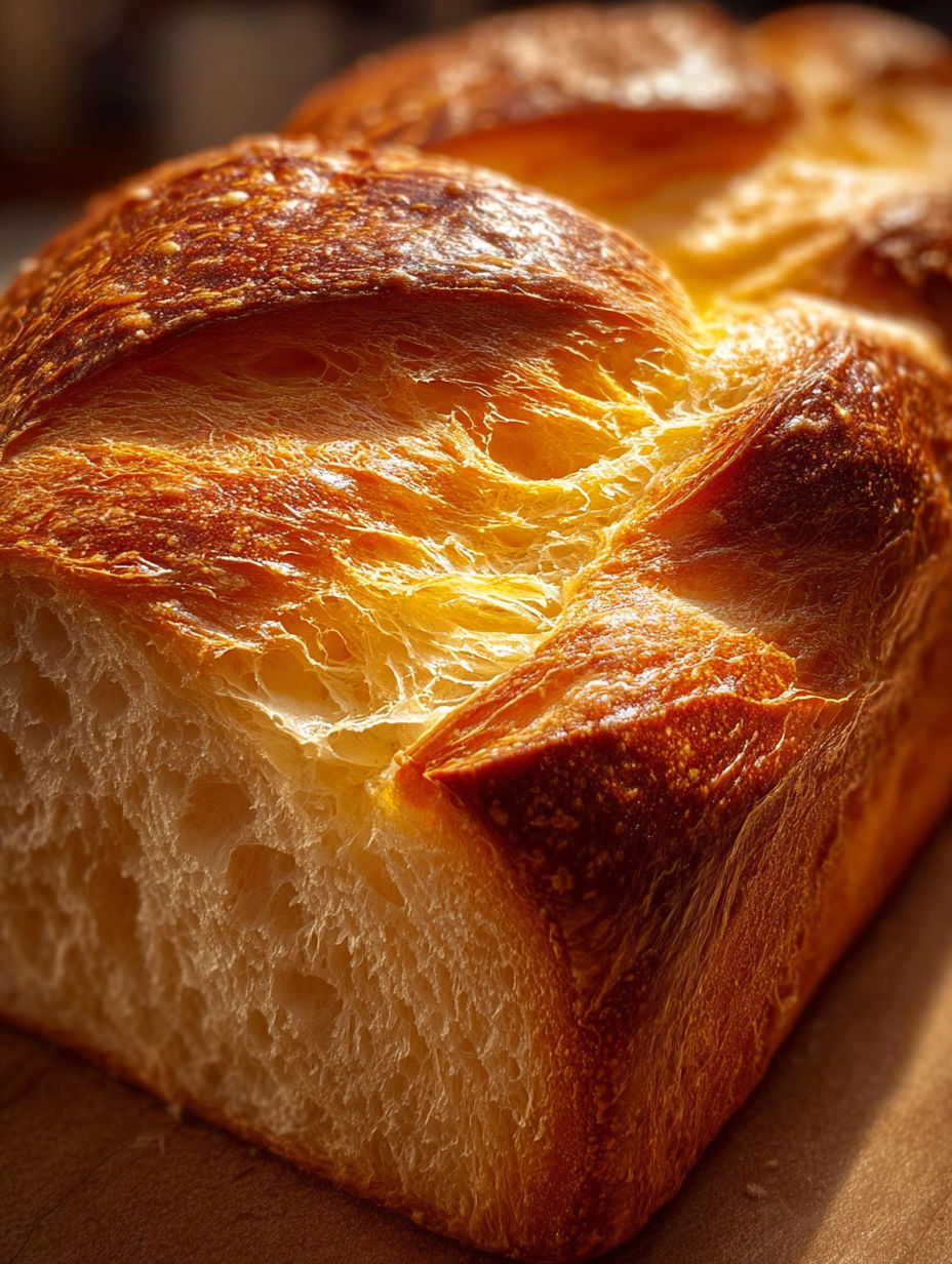 Une portion de Pain Brioché Au Yaourt, cuit et prêt à être mangé.