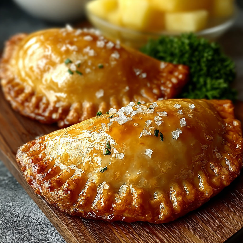 Deserts en pâte brisée avec des herbes et des grains de sel.