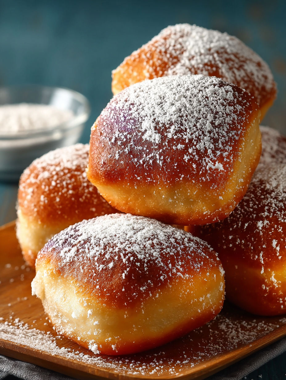 Une douzaine de pains d'épices recouverts de sucre en poudre.