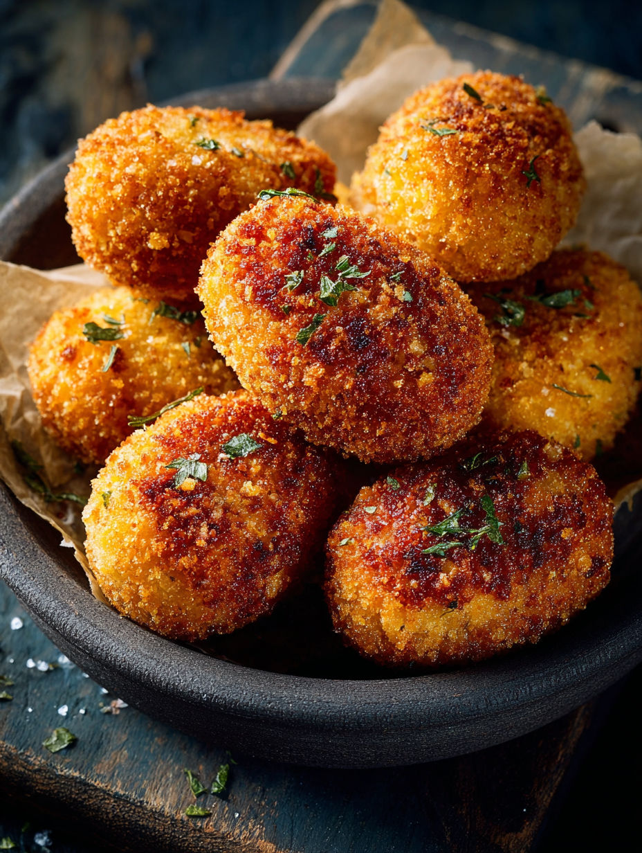 Une pile de croquettes de poulet rouges dans un bol.