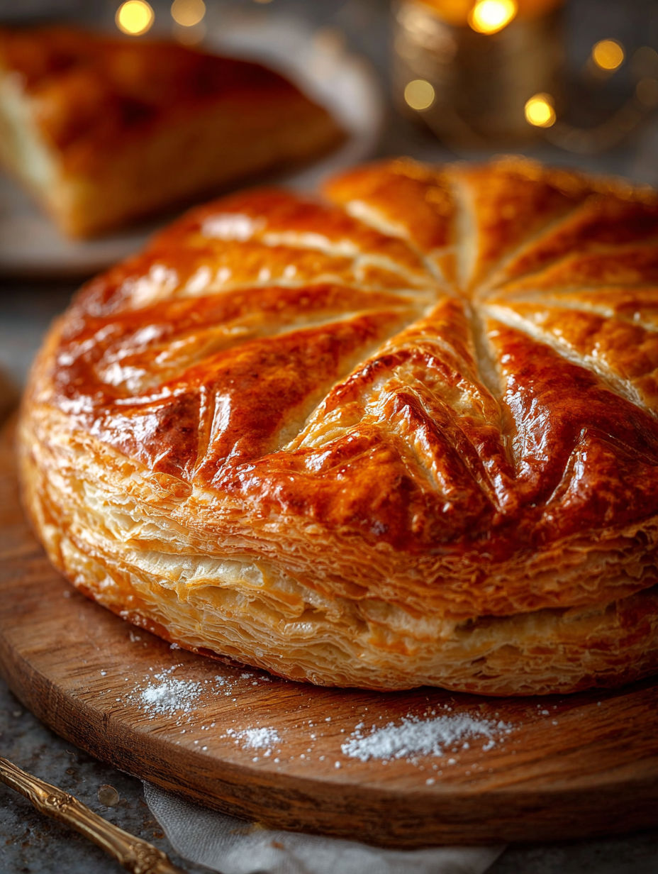 Une tarte au citron est servie sur une table.