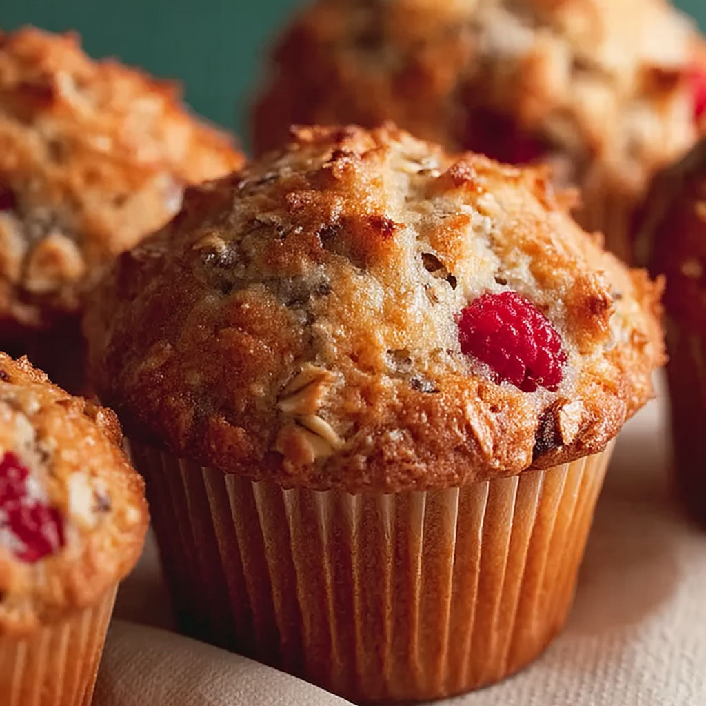 Une douzaine de muffins aux fruits rouges et aux graines de céréales, prêts à être mangés.
