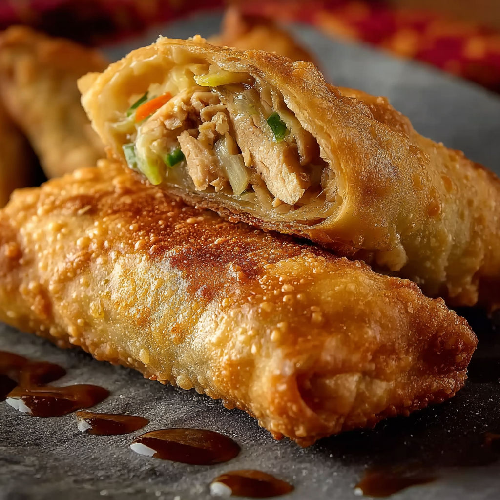 Des crêpes au poulet, cuites et froides, sur un plateau.