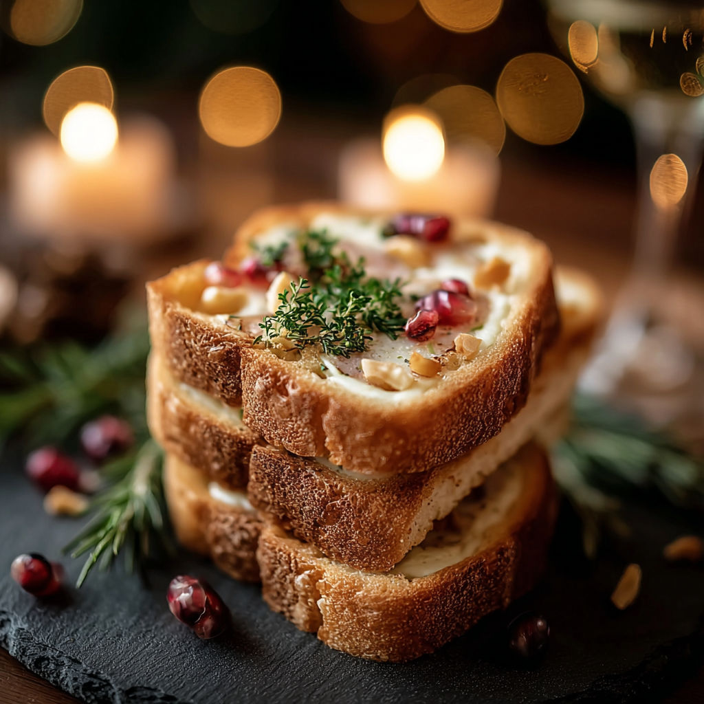 Une pile de pain grillé avec des fruits rouges et des épinards sur un plateau.