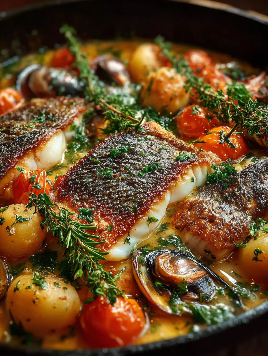 Une cassolette de poissons savoureuse et gourmande, faite maison.