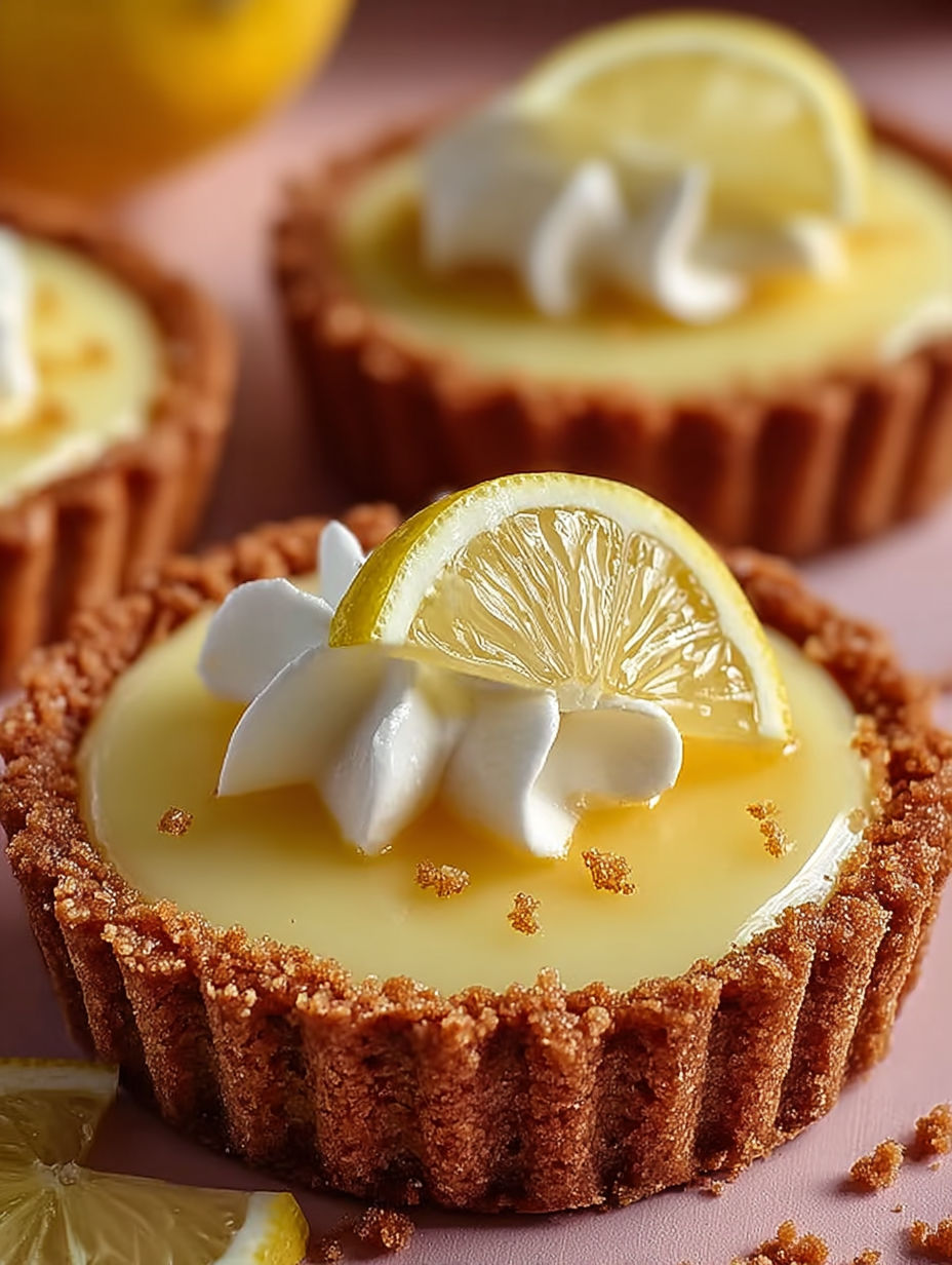 Une tarte aux citrons avec une garniture de citron et de crème fraîche.
