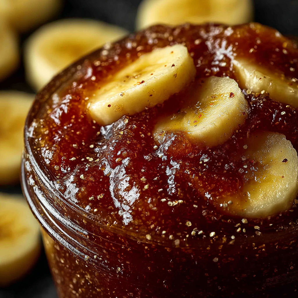 Une tarte aux bananas et au caramel, avec des bananes entières et des morceaux de banane sur le dessert.