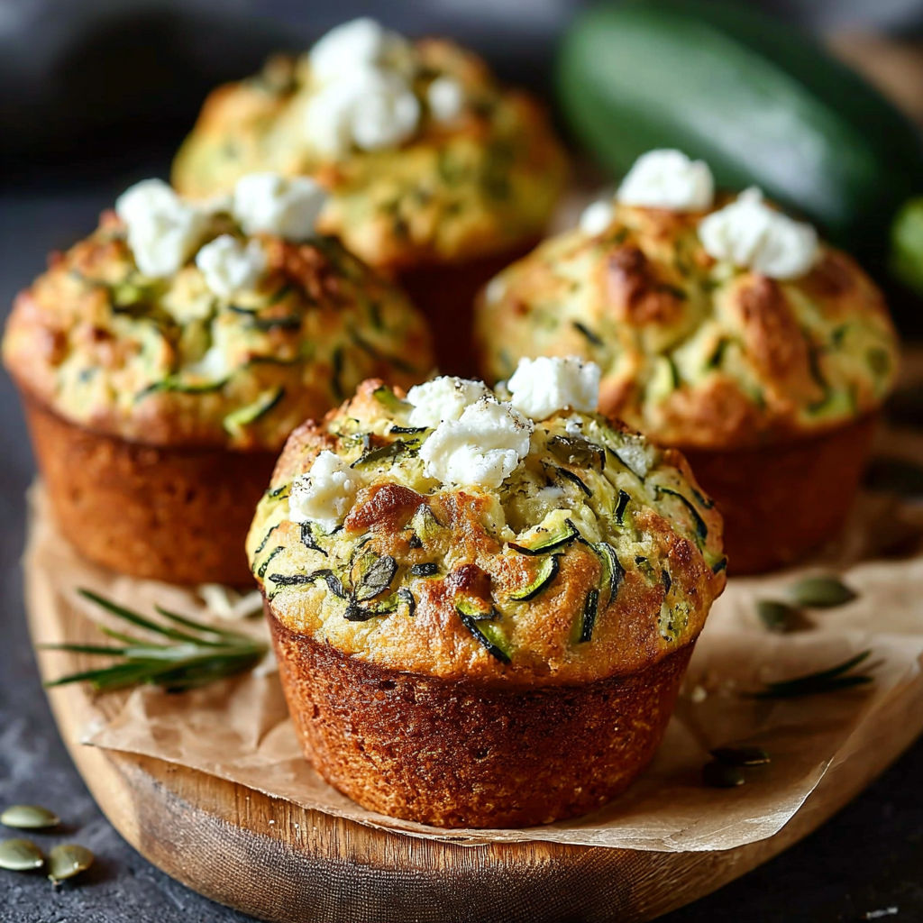 Deserts de courgette avec du fromage blanc et des herbes.