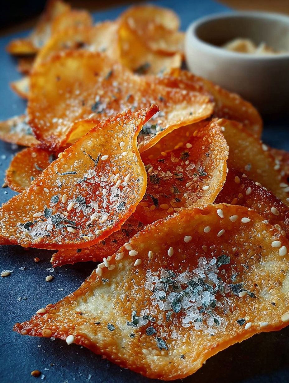 Une pile de tuiles salées, qui ont été préparées pour un apéro original.