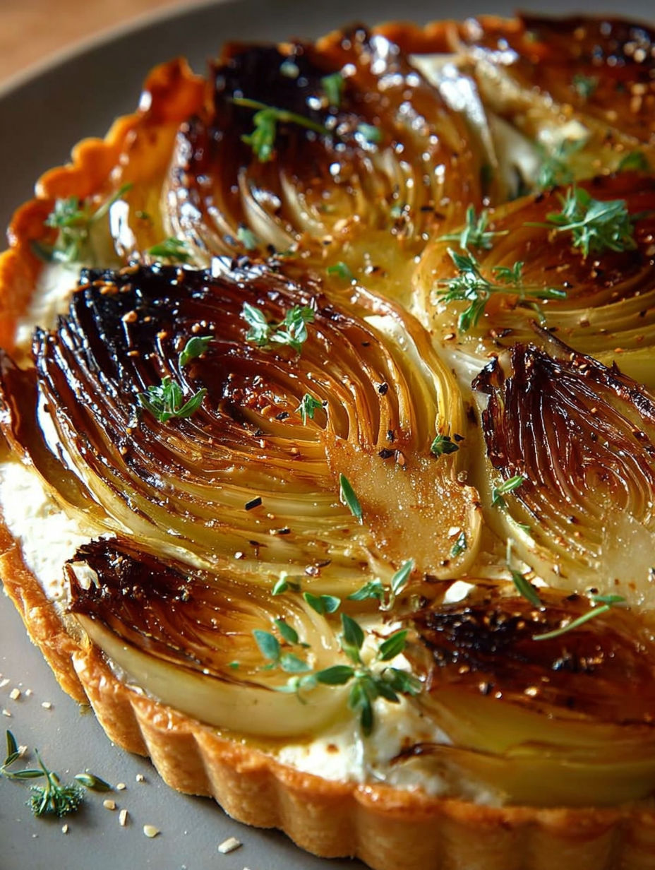 Une tarte aux pommes de terre et aux épinards, garnie de pâte brisée et de herbes fraîches.