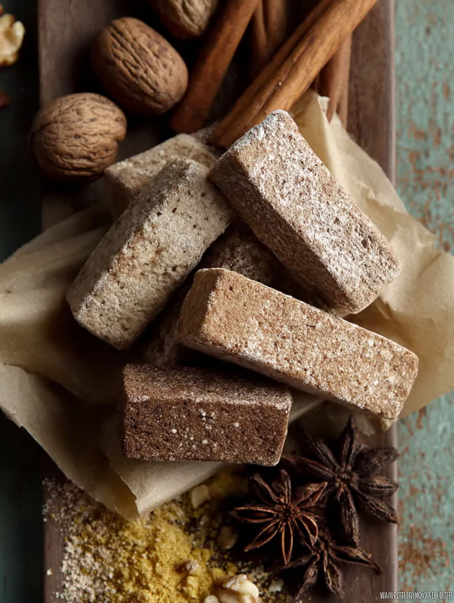 Une boîte contenant des biscuits, des noix, des épices et des câpres.