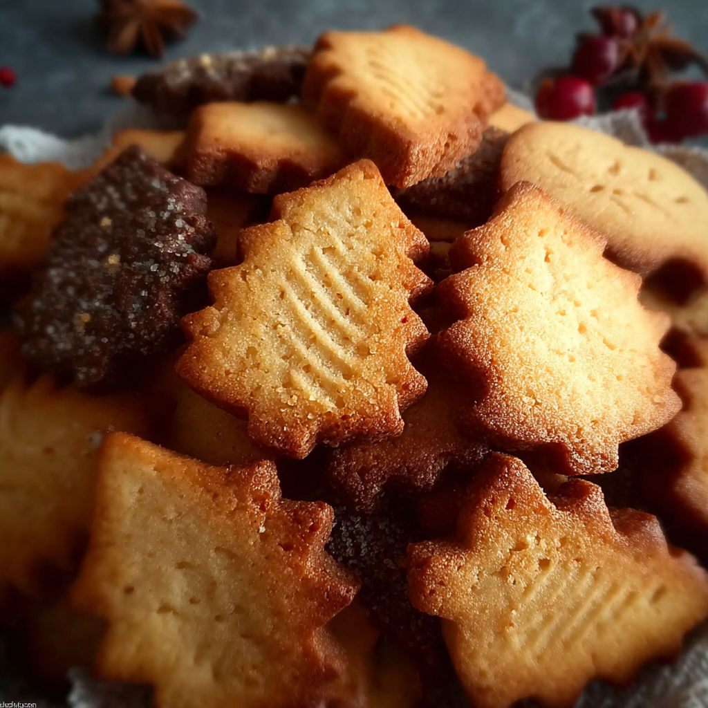 Une pile de biscuits de Noël, prêts à être cuits.
