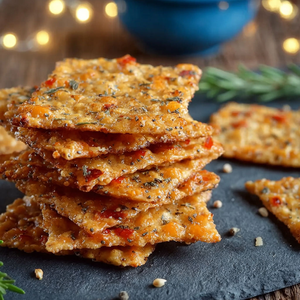 Crackers de Noël à la Moutarde et au Comté : l'apéritif croustillant des fêtes.